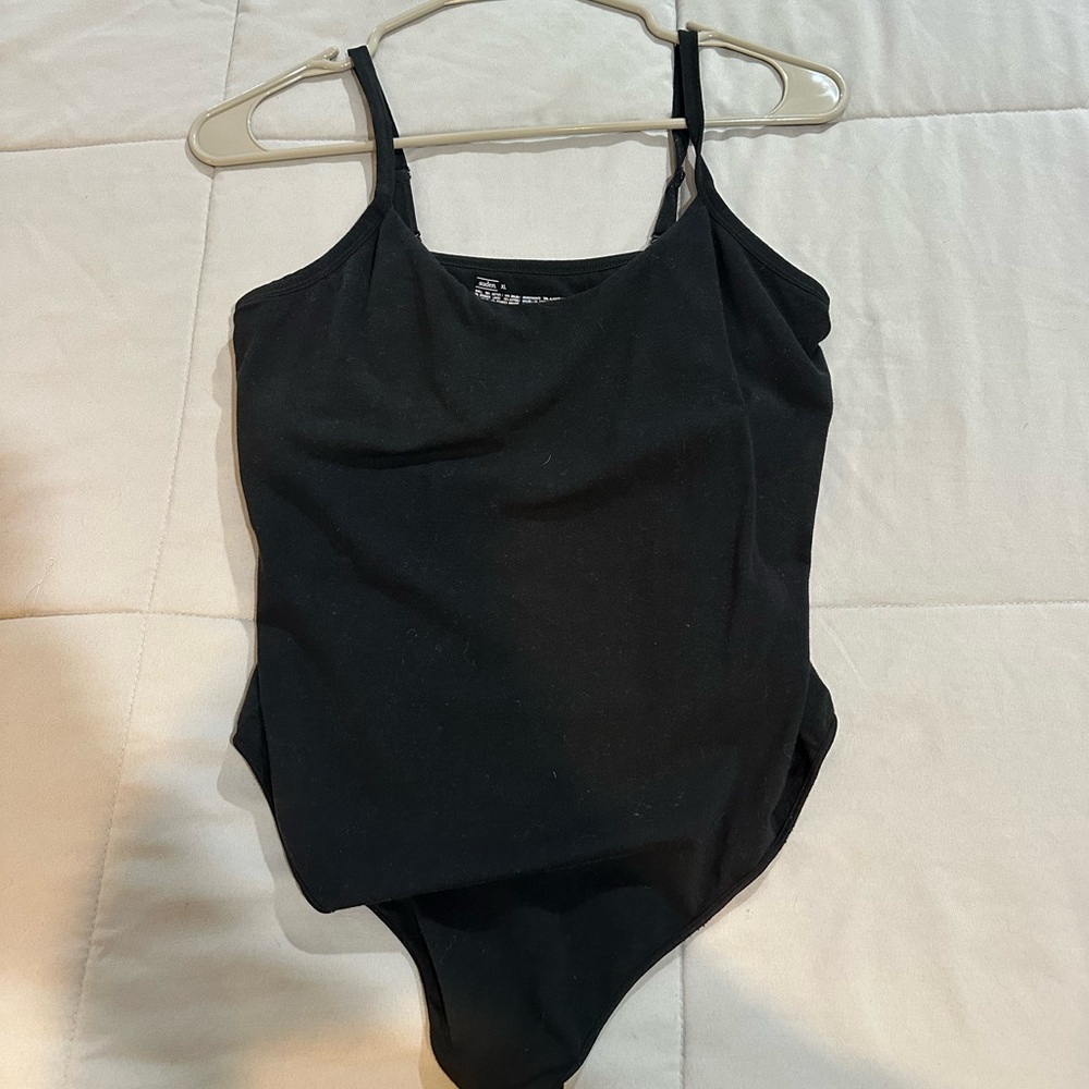 Black Spaghetti Strap Bodysuit